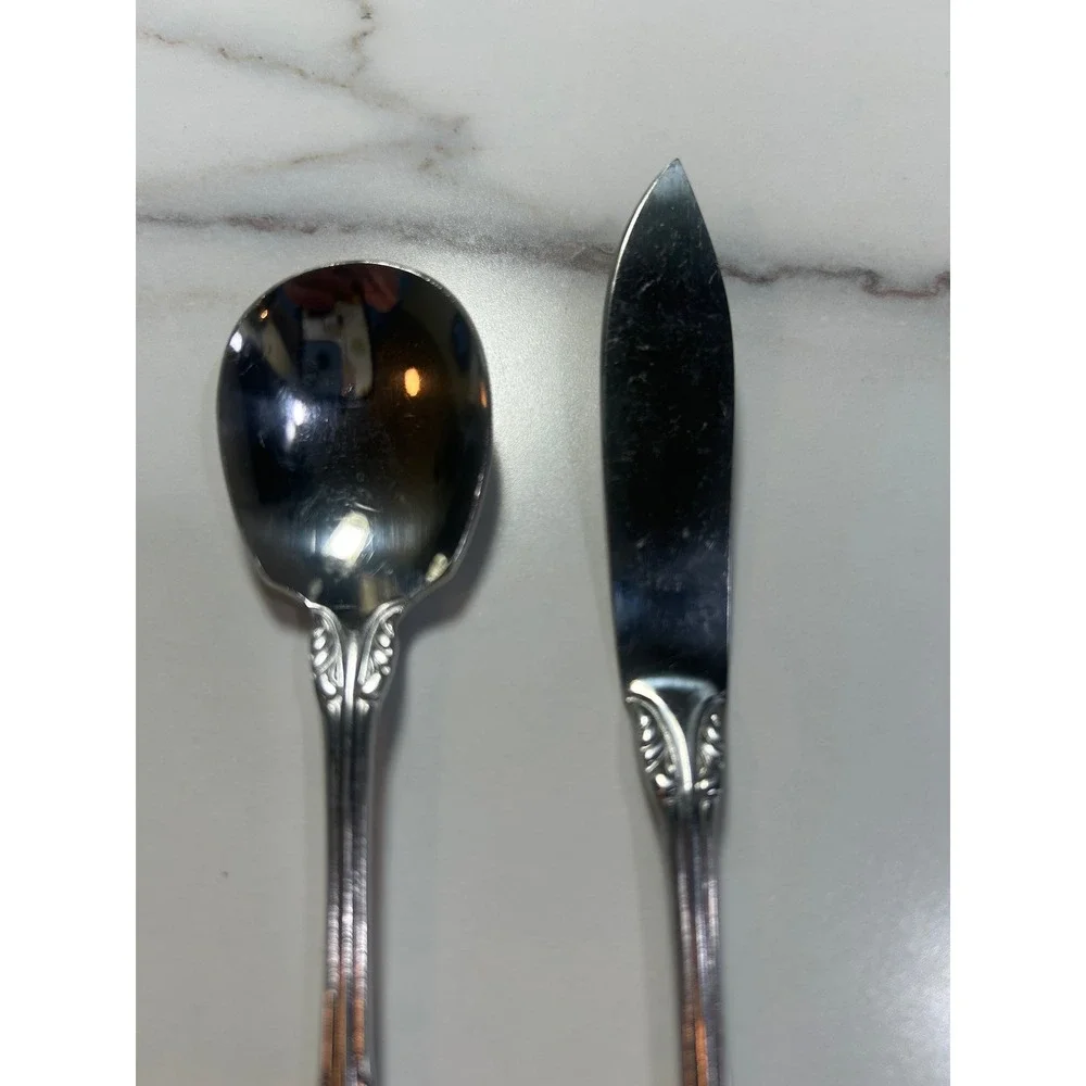 National Stainless Wildwood Flatware‎ Soup Spoon and Butter Spreader Set Japan